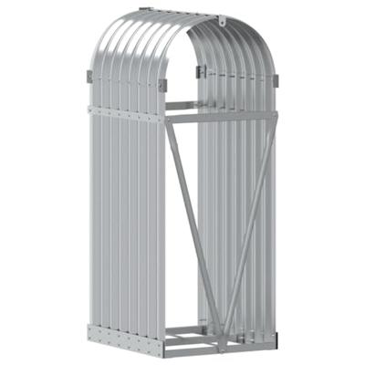 VidaXL Haardhoutopslag 40x45x100 cm gegalvaniseerd staal zilverkleurig