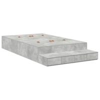 Opbergbedframe Beton Grijs 236.5 x 120 x 31.5 cm Bewerkt hout - thumbnail