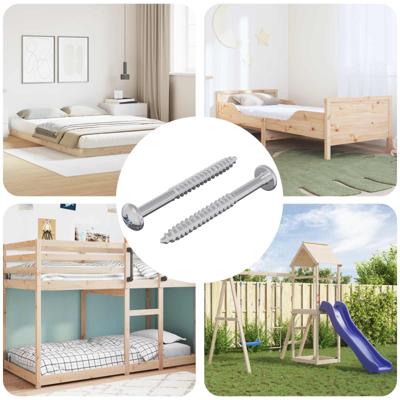 VidaXL Houten schroef 2 pcs zilver 9,8 x 53 mm staal