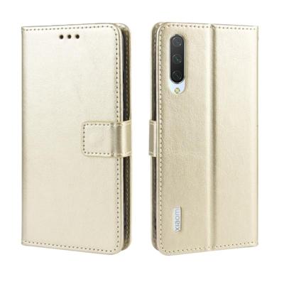 Retro Crazy Horse textuur horizontale Flip lederen draagtas voor Xiaomi CC9e/a3 met houder & kaartsleuven & fotolijstjes (goud)