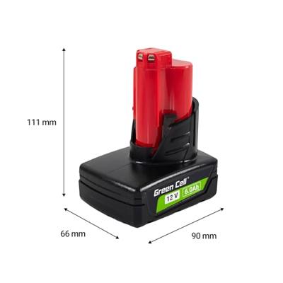 Green Cell GC-PTML12V6 B6 4932451395 Gereedschapsaccu 12 V 6 Ah Li-ion