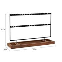 LYVION Oorbellenrekje - XL - Hout en metaal - Donkerbruin en zwart - thumbnail