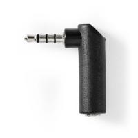 Nedis Stereo-Audioadapter | 3,5 mm Male | 3,5 mm Female | 90° Gehoekt | 1 stuks - CAGB22980BK CAGB22980BK - thumbnail