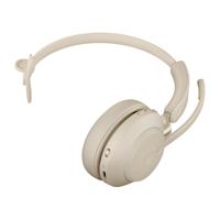 Evolve2 65 UC Mono Beige + Stand - Bluetooth Headset - met standaard - op oor - omkeerbaar - draadloos - USB-C - thumbnail