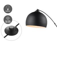 Moderne BoogVloerlamp Fisher - Zwart - 109/30/172cm - staande lamp met Zwart lampenkap - geschikt voor E27 LED lichtbron - met voetschakelaar - geschikt voor woonkamer, slaapkamer en thuiskantoor - thumbnail