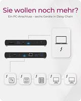 ICY BOX IB-DK8801-TB4 notebook dock & poortreplicator Bedraad Thunderbolt 4 Antraciet, Zwart - thumbnail