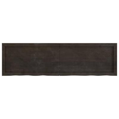 VidaXL Wastafelblad 140x40x(2-6) cm behandeld massief hout donkerbruin