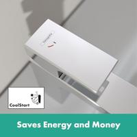 Wastafelmengkraan HansGrohe Vernis Shape Eengreeps 70 CoolStart Zinc Met Trekwaste Chroom - thumbnail