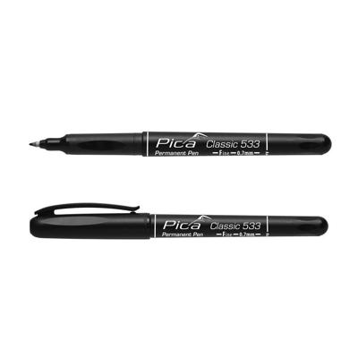 Pica 533/46 Permanent Pen | 0,7mm | Rond | Zwart | 10 stuks - PI53346 Pica 533/46 Permanent Pen | 0,7mm | Rond | Zwart | 10 stuks - PI53346