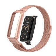 Milanese loop bandje met case - Rosé goud - Xiaomi Smart Band 7 Pro Milanese loop bandje met case - Rosé goud - Xiaomi Smart Band 7 Pro