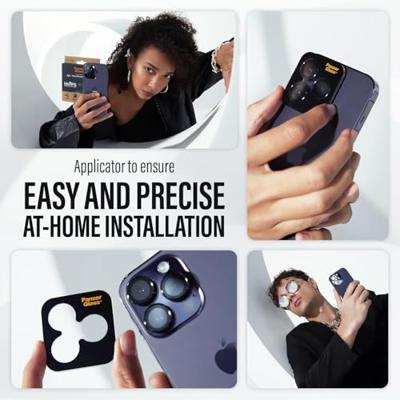 PanzerGlass™ Hoops camera lensbeschermer voor Apple iPhone 15 | 15 Plus - bescherming met stijl, schokbestendig glas, groen