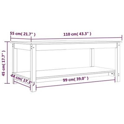 Salontafel 110x55x45 cm massief grenenhout honingbruin