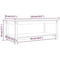 Salontafel 110x55x45 cm massief grenenhout honingbruin - thumbnail