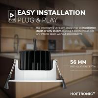 Set van 6 Salerno LED inbouwspots - 8W 650 lumen - 2700K warm wit - Dimbaar - Rond - Kantelbaar - IP44 waterdicht - Wit - Voor binnen, buiten en badkamer - thumbnail