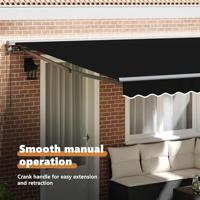 VidaXL Inklapbaar zonnescherm zwart 400 × 300 cm polyester en metaal - thumbnail