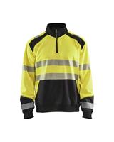 Blåkläder Sweatshirt halve rits High-Vis 35562528 | High-Vis Geel/Zwart | Maat S - 7330509610206 - thumbnail