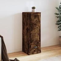 Hoge kast 36x35,5x103,5 cm bewerkt hout gerookt eikenkleurig - thumbnail