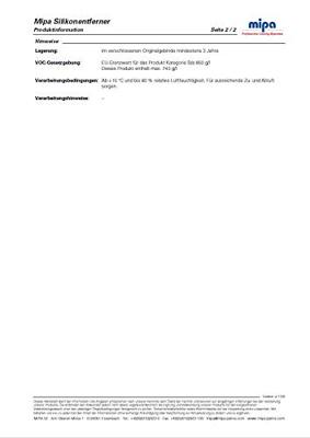 Mipa siliconen verwijderaar, a ii licht ontvlambaar ds.silicone remover 1 ltr