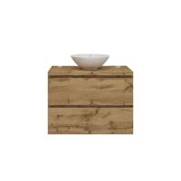Badkamermeubelset Gliss Zeus 80 cm Natuur Eiken Met Waskom - thumbnail