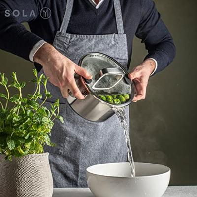 Sola Pannenset Juvia - RVS - Kookpan ø 16, 18, 20 cm & Steelpan ø 16 cm - Inductie & Downdraft geschikt - 4 Delig