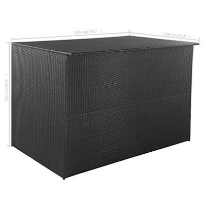 VidaXL Tuinbox 150x100x100 cm poly rattan zwart