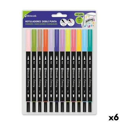 Set Viltstiften Bismark LETTERING Multicolour 12 Onderdelen (6 Stuks)
