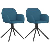 Eetkamerstoelen draaibaar 2 st fluweel blauw - thumbnail