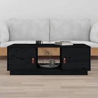 Salontafel 100x50x35 cm massief grenenhout zwart - thumbnail