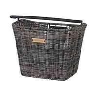 Basil bremen rattan look kf - fietsmand - voorop - donkerbruin - thumbnail