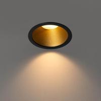 QAZQA Moderne inbouwspot zwart met goud GU10 35mm IP44 - Dept - thumbnail