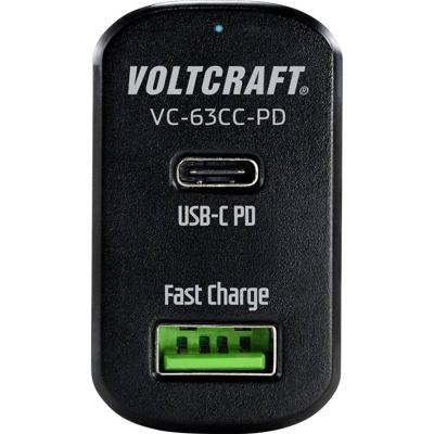 VOLTCRAFT CAS-63 USB-oplader 63 W 1x USB-A, 1x USB-C USB PD Zwart Auto USB Power Delivery (USB-PD) VOLTCRAFT CAS-63 USB-oplader 63 W 1x USB-A, 1x USB-C USB PD Zwart Auto USB Power Delivery (USB-PD)