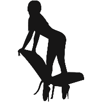 Sexy girl met stoel - Muursticker - thumbnail