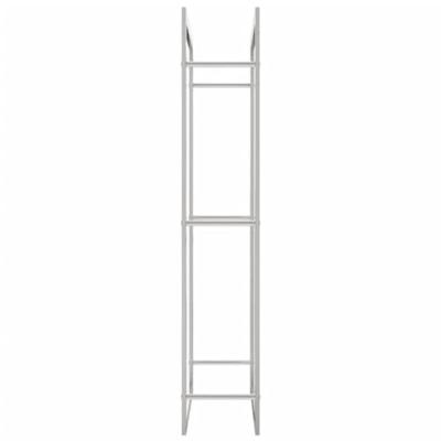 VidaXL Haardhoutrek 80x28x154 cm roestvrij staal