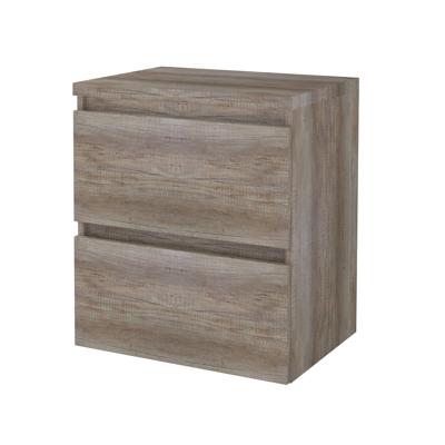 Badmeubelset BWS Salt 60x46cm Greeploos 2 Lades Met Afdekplaat Scotch Oak