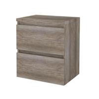 Badmeubelset BWS Salt 60x46cm Greeploos 2 Lades Met Afdekplaat Scotch Oak - thumbnail