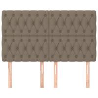 Hoofdborden 4 st 72x7x78/88 cm stof taupe - thumbnail
