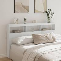 Hoofdbordkast met LED-verlichting 180x17x102 cm wit - thumbnail