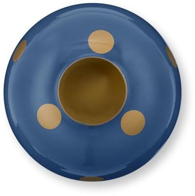 Pip Studio Vaas Metaal Stippen Navy/Goud 23cm