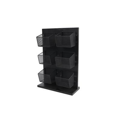 Theerek Mandy 2x3 zwart hout/metaal 22x8x32cm