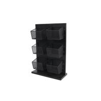 Theerek Mandy 2x3 zwart hout/metaal 22x8x32cm - thumbnail