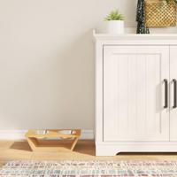 Hondenvoerbakken verhoogd 35,5x18x10,5 cm bamboe - thumbnail