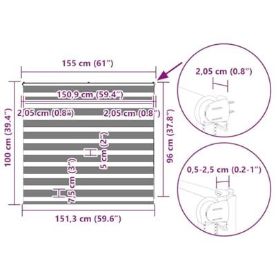VidaXL Zebra rolgordijn 155x100 cm stofbreedte 150,9 cm zwart VidaXL Zebra rolgordijn 155x100 cm stofbreedte 150,9 cm zwart