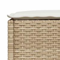 6-delige Loungeset met kussens poly rattan beige - thumbnail