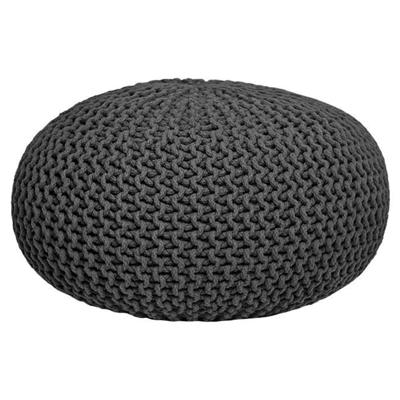 LABEL51 Poef 'Knitted', 70 x 35cm, kleur Antraciet