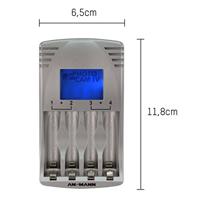 ANSMANN PhotoCam IV stekkerlader voor maximaal 4 NiMH batterijen/acculader voor 1 2 V Micro AAA & Mignon AA/met lcd-display, bescherming tegen overladen en impuls-druppellading - thumbnail
