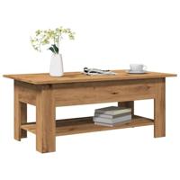 Salontafel 102x55x42 cm bewerkt hout artisanaal eikenkleur - thumbnail