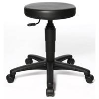 Topstar kruk Tec 70, zonder voetring, met wieltjes, zwart - thumbnail