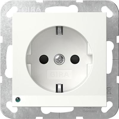 Gira stopcontact met witte LED verlichting zuiver wit mat