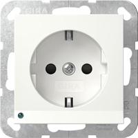 Gira stopcontact met witte LED verlichting zuiver wit mat - thumbnail