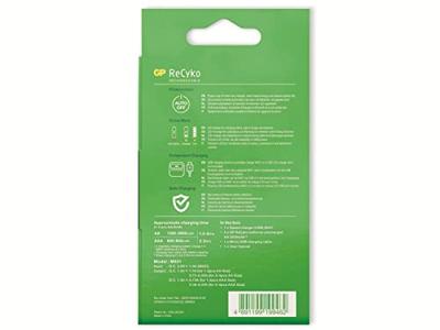 GP Recyko USB Lader + 4 AA Batterijen 2600mah - thumbnail